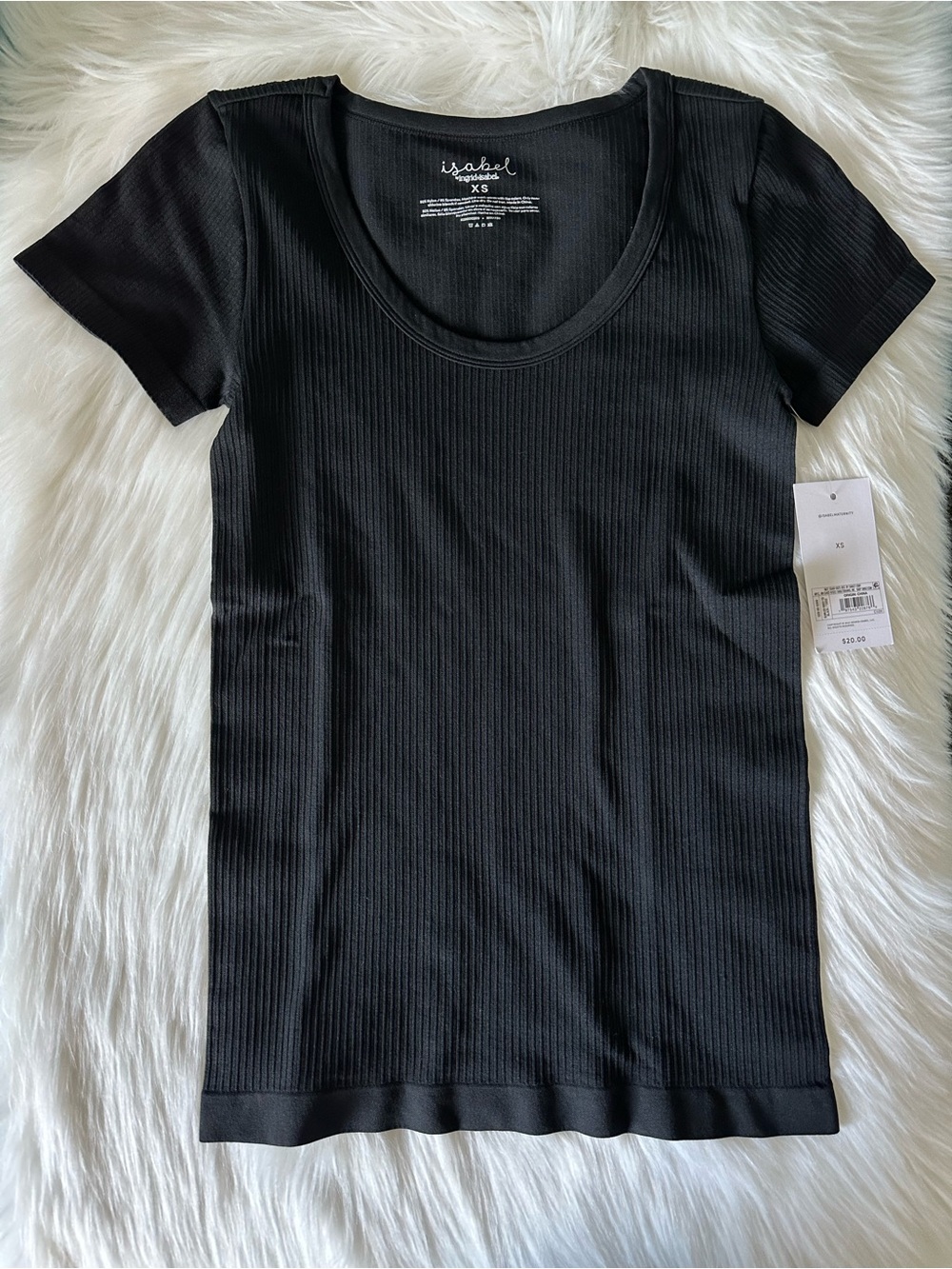 Isabel Maternity by Ingrid & Isabel Black Ribbed Scoop Neck Short Sleeve Tee